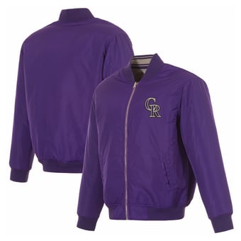 Men's JH Design  Purple Colorado Rockies Full-Zip Reversible Flight Jacket