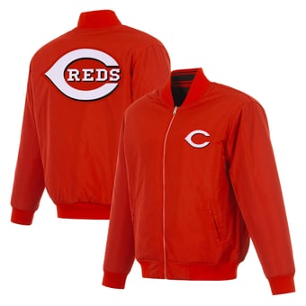 Men's JH Design  Red Cincinnati Reds Full-Zip Reversible Flight Jacket