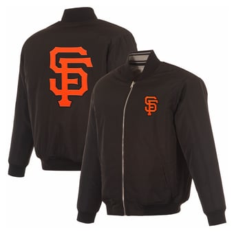Men's JH Design  Black San Francisco Giants Full-Zip Reversible Flight Jacket