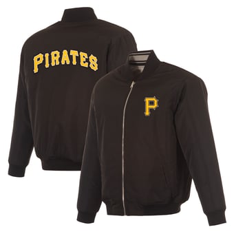 Men's JH Design  Black Pittsburgh Pirates Full-Zip Reversible Flight Jacket
