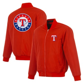 Men's JH Design  Red Texas Rangers Full-Zip Reversible Flight Jacket