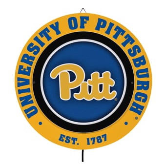 Pitt Panthers 15" LED Round Metal Lit Wall Sign