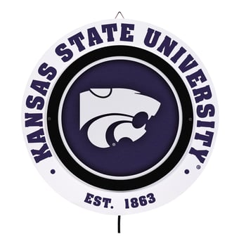 Kansas State Wildcats 15" LED Round Metal Lit Wall Sign