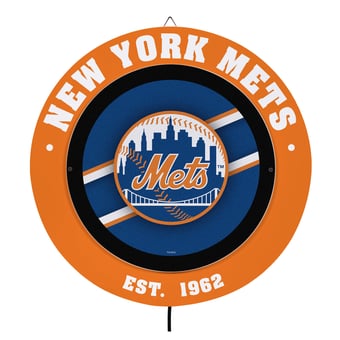 New York Mets 15" LED Round Metal Lit Wall Sign