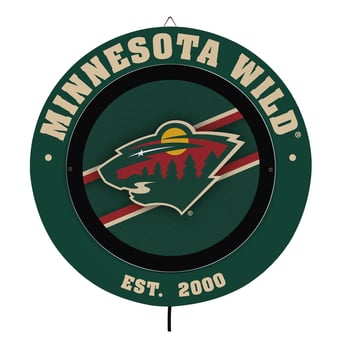 Minnesota Wild 15" LED Round Metal Lit Wall Sign