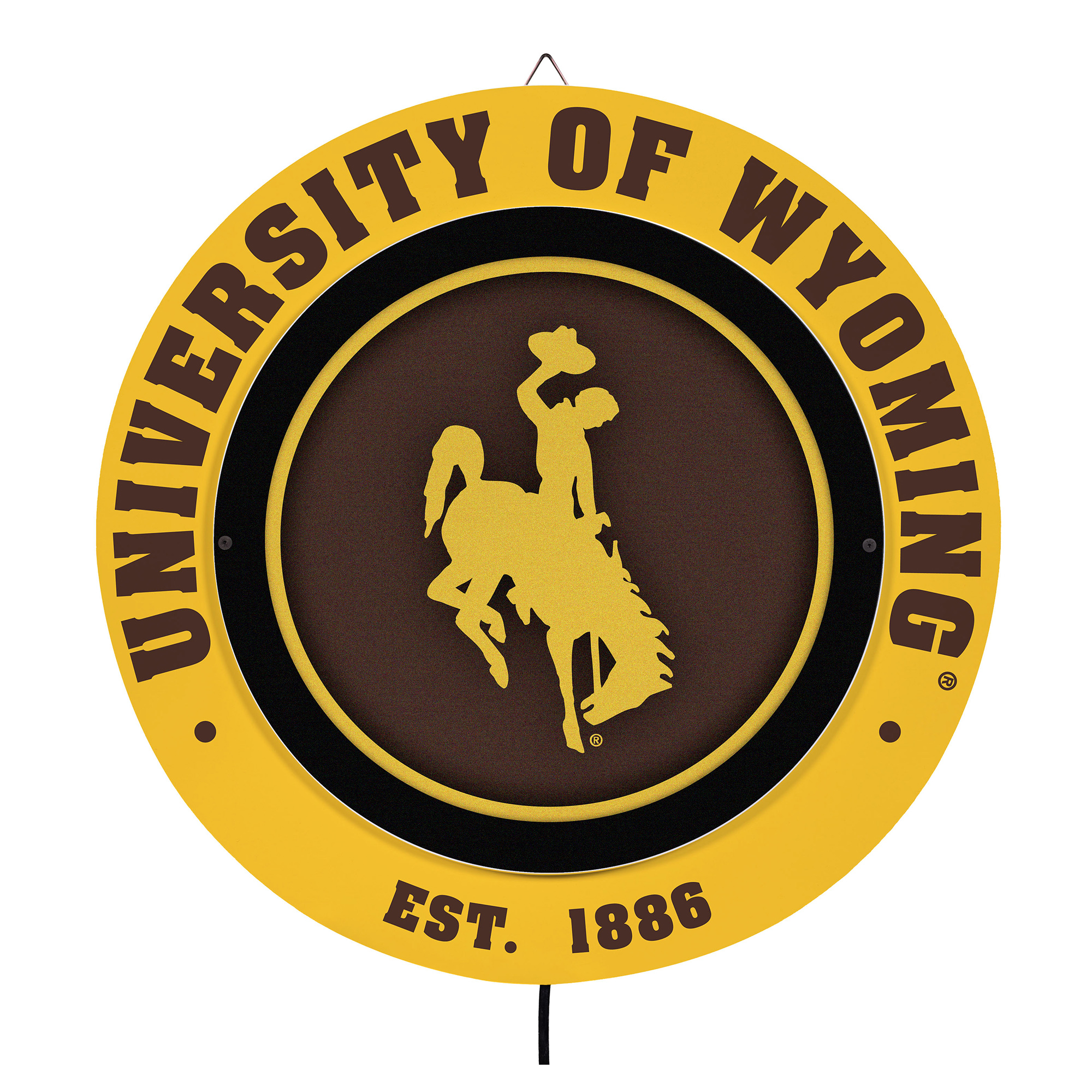 Wyoming Cowboys 15" LED Round Metal Lit Wall Sign