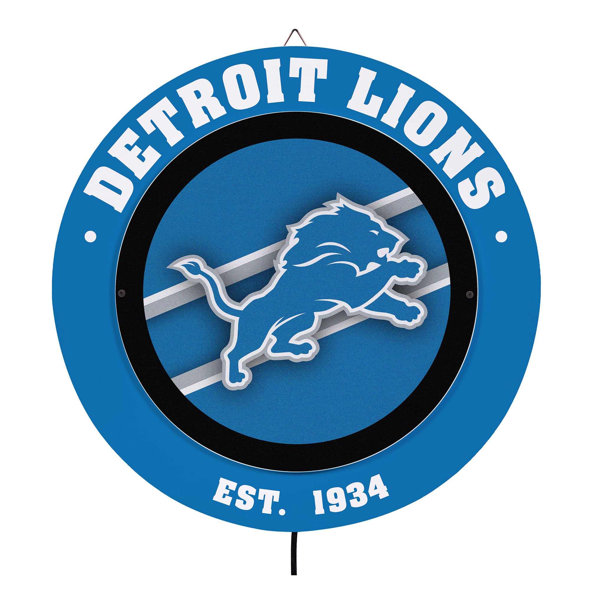 Detroit Lions 15" LED Round Metal Lit Wall Sign