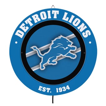 Detroit Lions 15" LED Round Metal Lit Wall Sign