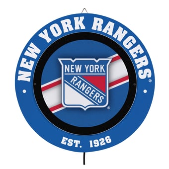 New York Rangers 15" LED Round Metal Lit Wall Sign