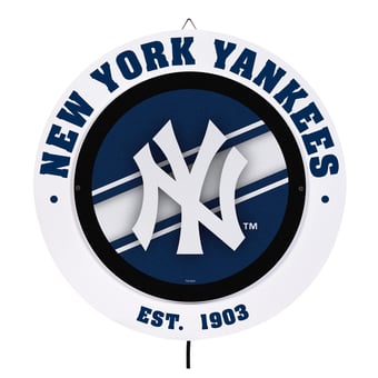 New York Yankees 15" LED Round Metal Lit Wall Sign