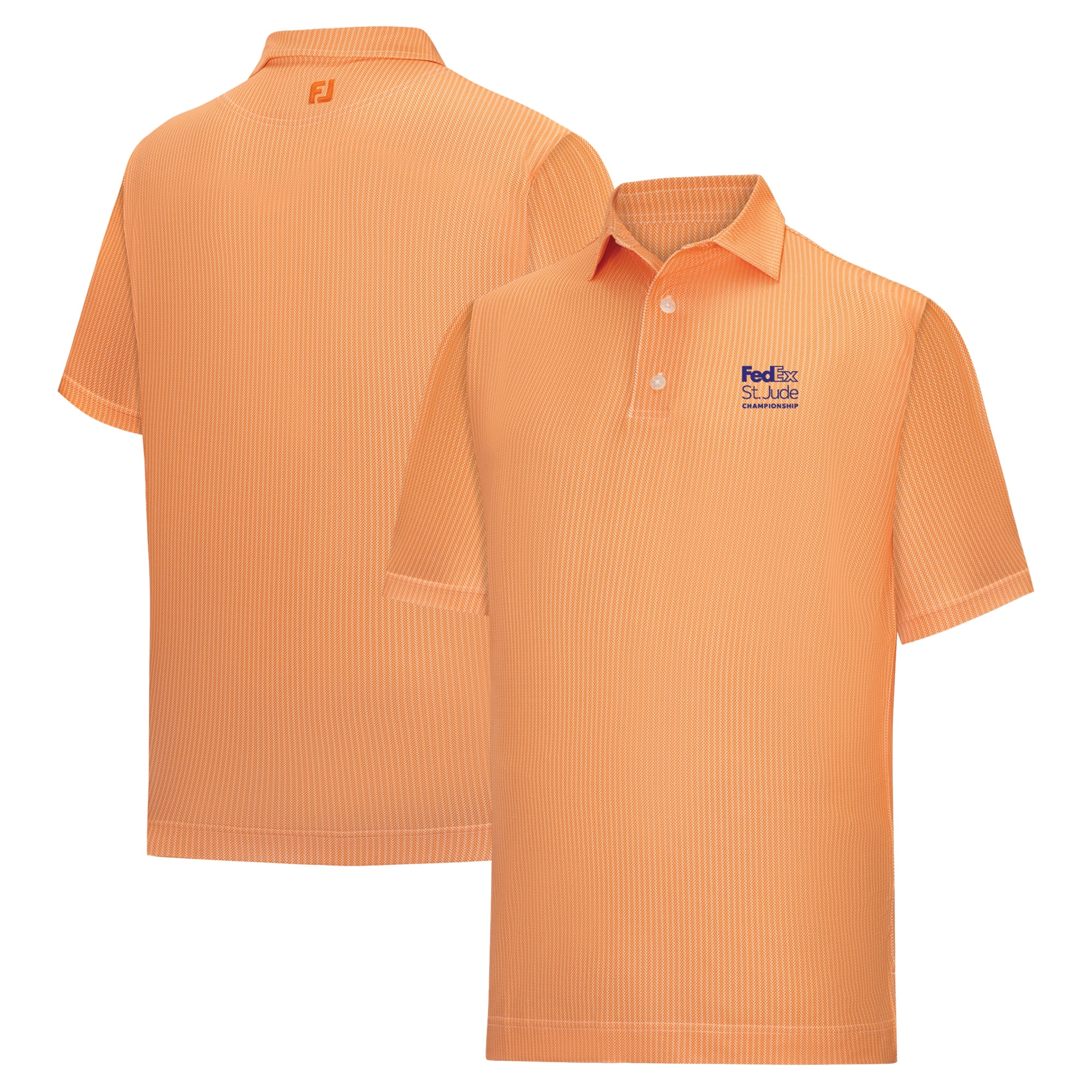 Men's FootJoy  Orange FedEx St. Jude Championship Tee Time Print Lisle ProDry Polo