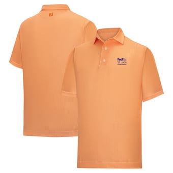 Men's FootJoy Orange FedEx St. Jude Championship Tee Time Print Lisle ProDry Polo