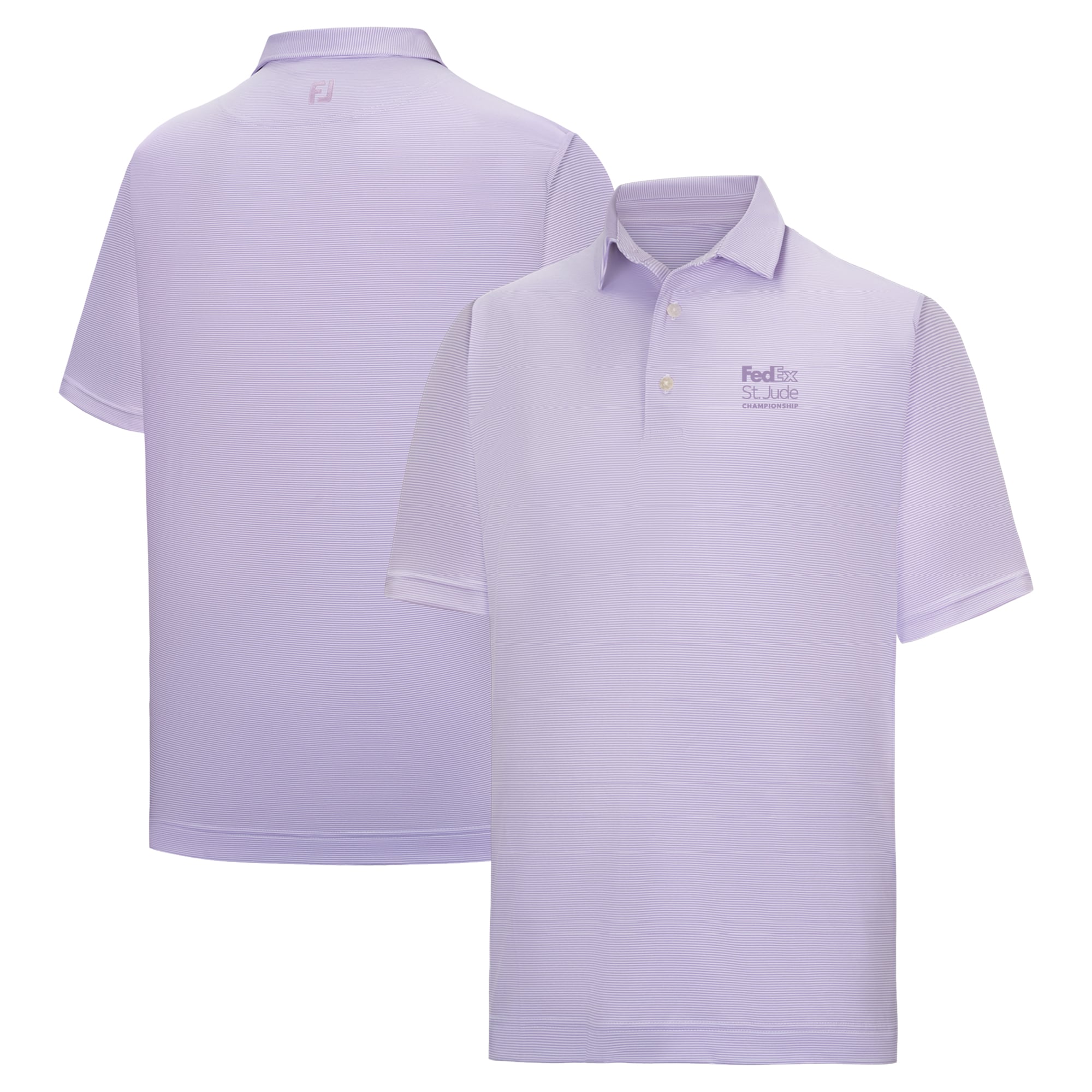 Men's FootJoy Lavender FedEx St. Jude Championship MicroFeeder Stripe ProDry Polo