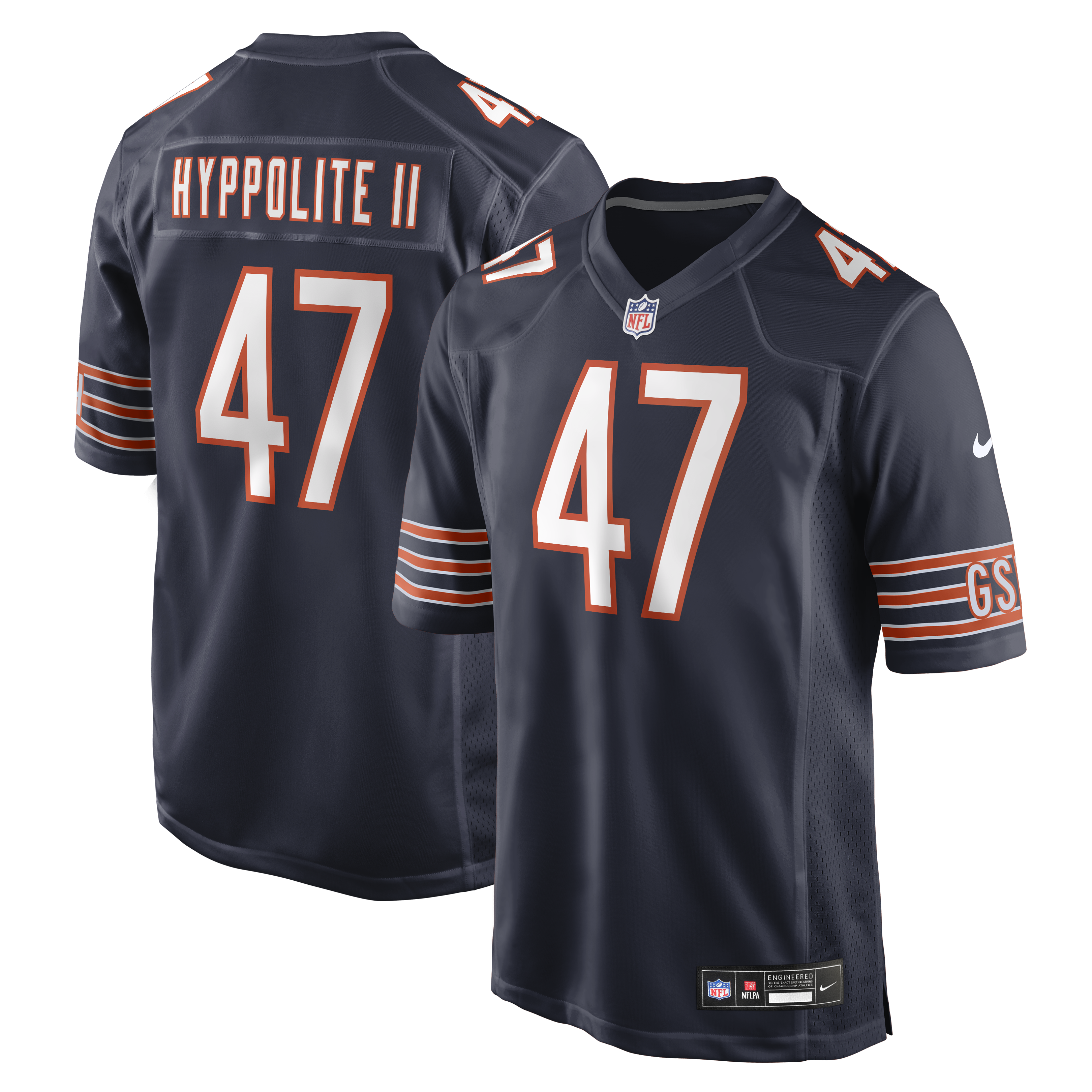 Men's Nike Ruben Hyppolite II Navy Chicago Bears Team Game Jersey