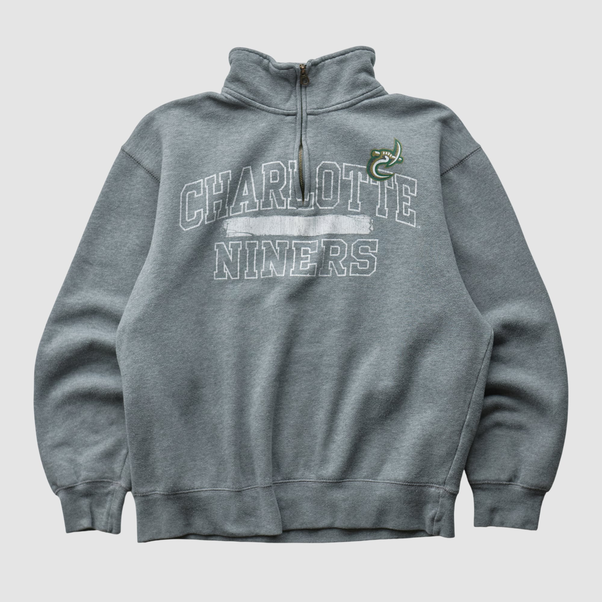 Charlotte 49ers Jansport 2000s 1/4 Zip Sweatshirt - Heather Gray - S by Fanatics Real Vintage