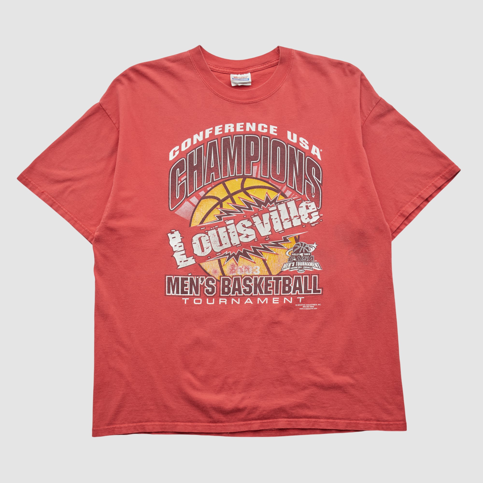 Louisville Cardinals Hanes 1993 T-shirt - Red - L by Fanatics Real Vintage