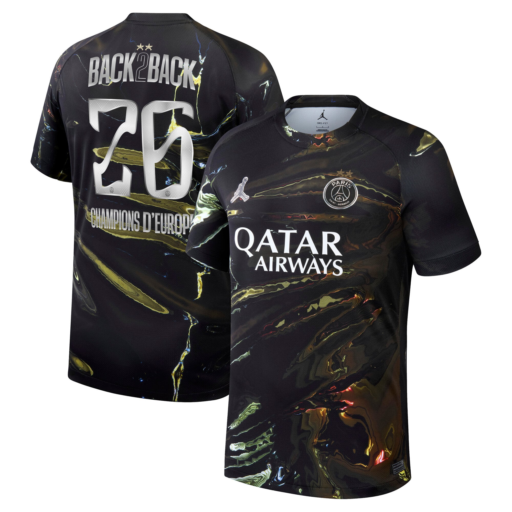 PSG Jordan Night Edition Stadium Trikot 2025-26 mit Aufdruck Champions of Europe 26