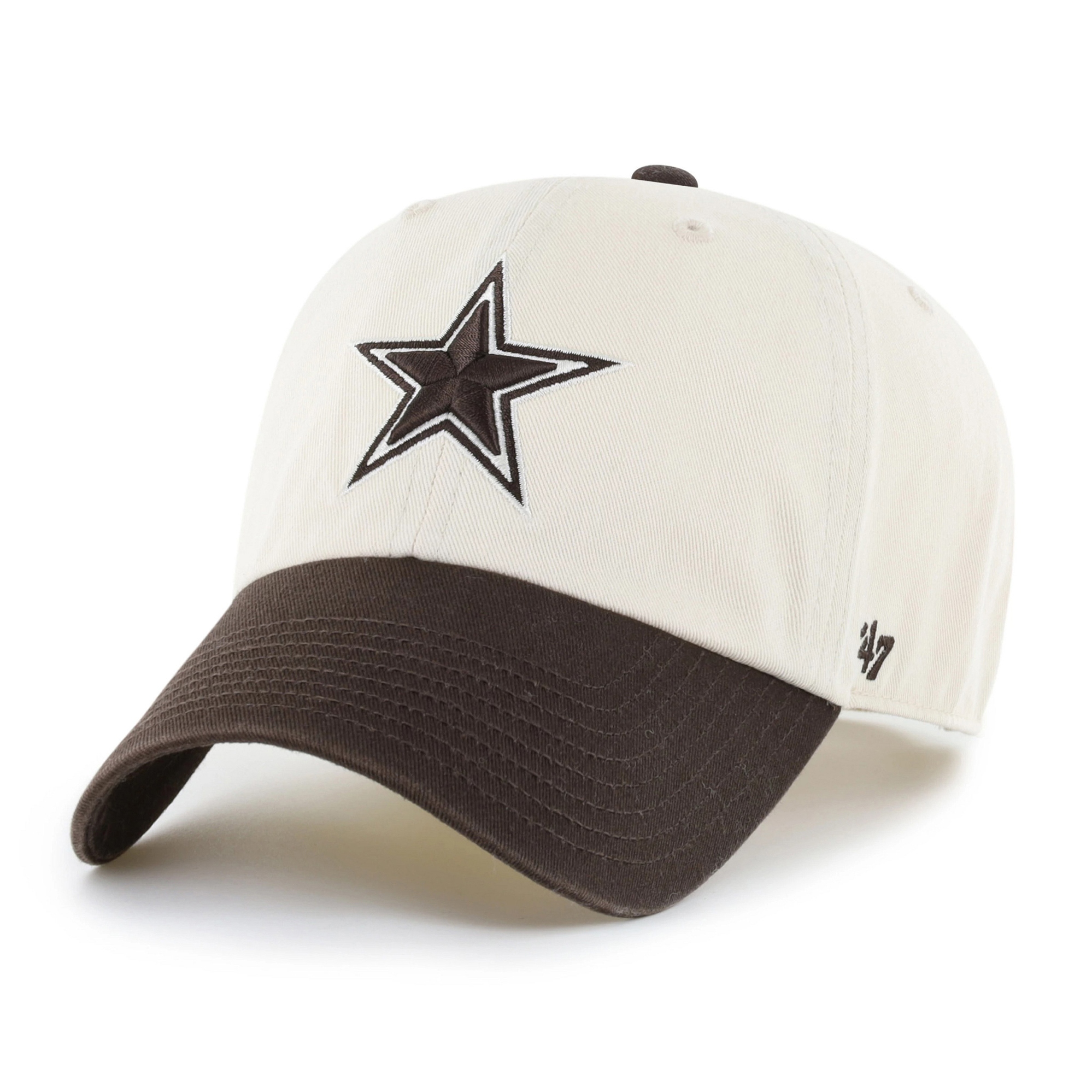 Men's '47 Natural/Brown Dallas Cowboys Clean Up Adjustable Hat