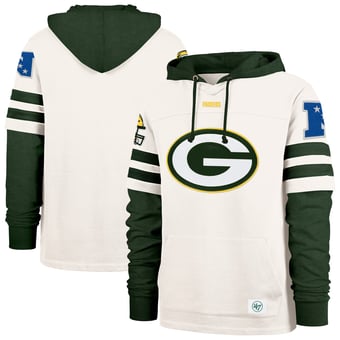 Men's '47  Cream Green Bay Packers Big & Tall Cornerback Pullover Hoodie