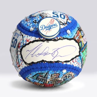 Mookie Betts Los Angeles Dodgers Autographed Baseball with Full Name Inscription - Art by Charles Fazzino