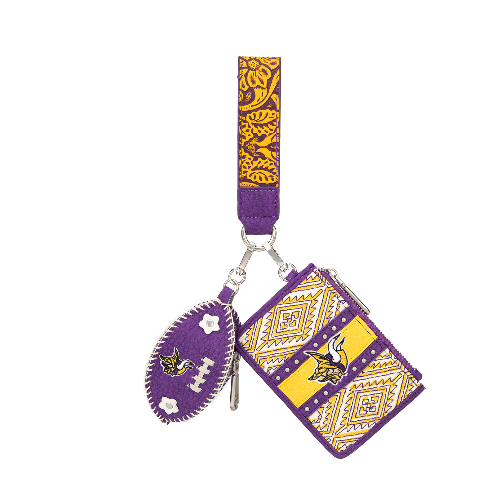 Women's Montana West Minnesota Vikings Wallet & Football Charm Wristlet