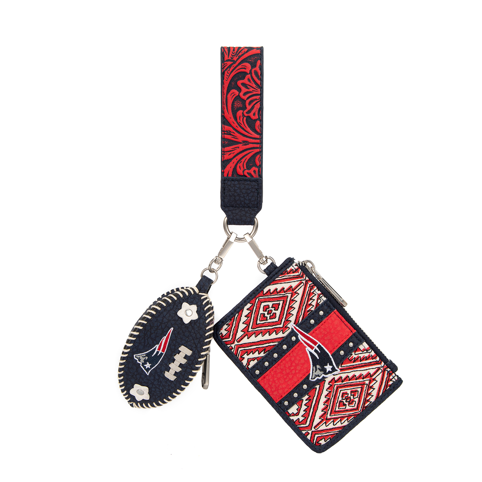 Women's Montana West New England Patriots Wallet & Football Charm Wristlet