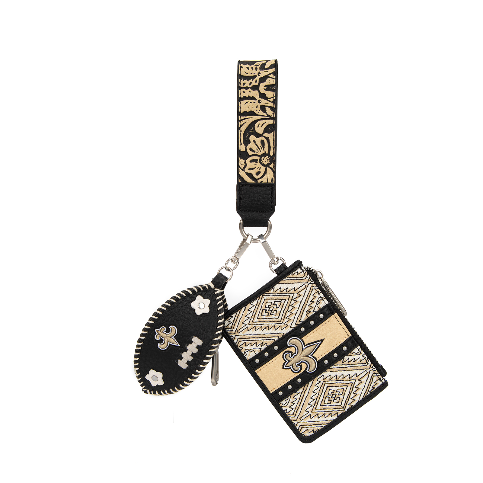 Women's Montana West New Orleans Saints Wallet & Football Charm Wristlet