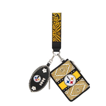 Women's Montana West Pittsburgh Steelers Wallet & Football Charm Wristlet