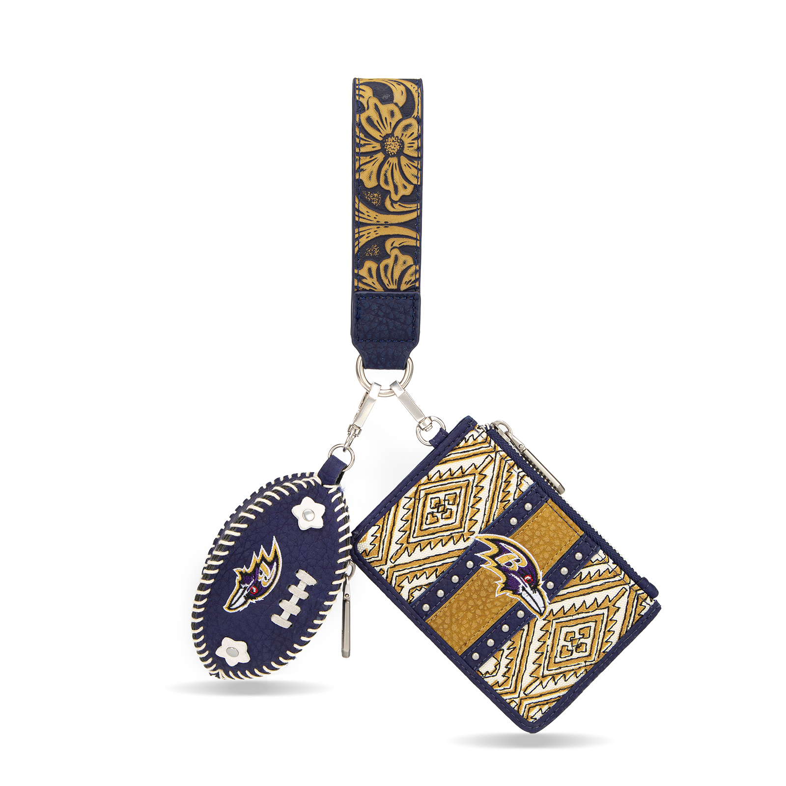 Women's Montana West Baltimore Ravens Wallet & Football Charm Wristlet