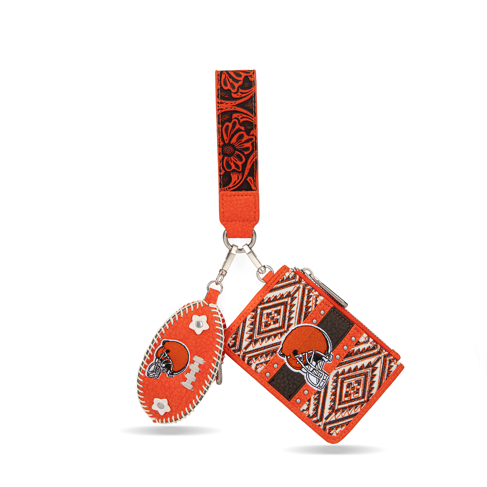 Women's Montana West Cleveland Browns Wallet & Football Charm Wristlet