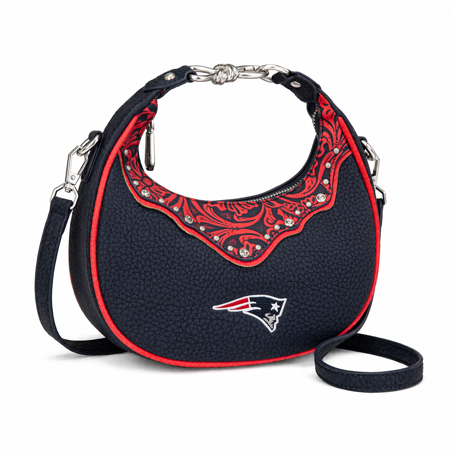 Women's Montana West New England Patriots Crescent Shoulder Bag