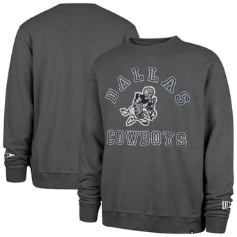 Men's '47 Charcoal Dallas Cowboys Calderwood Well Worn French Terry Sweatshirt