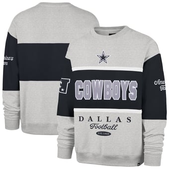 Men's '47 Heather Gray Dallas Cowboys Blockfield Maximalist Sweatshirt