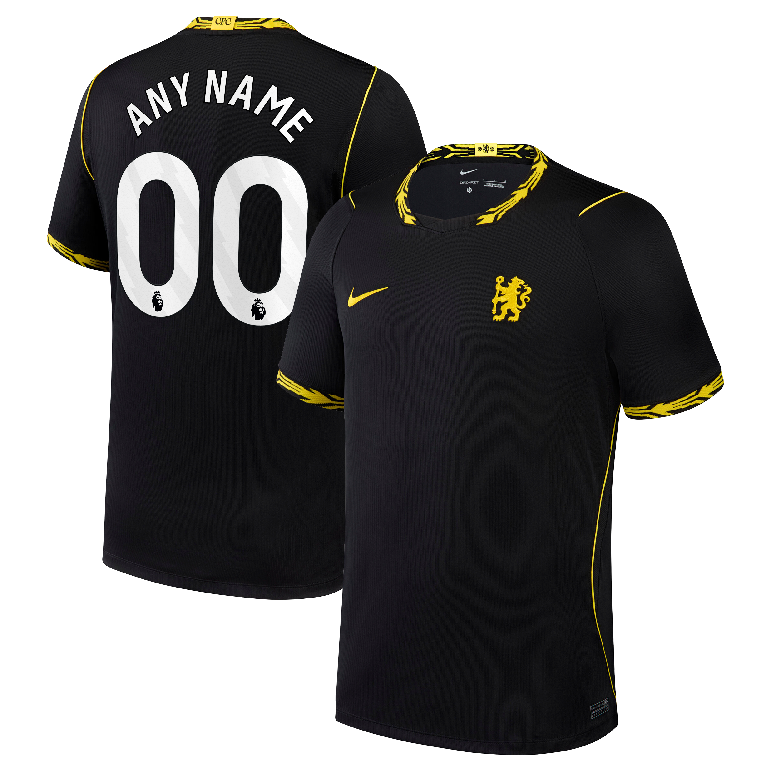 Men's Nike  Black Chelsea 2026/27 Away Stadium Replica Custom Jersey