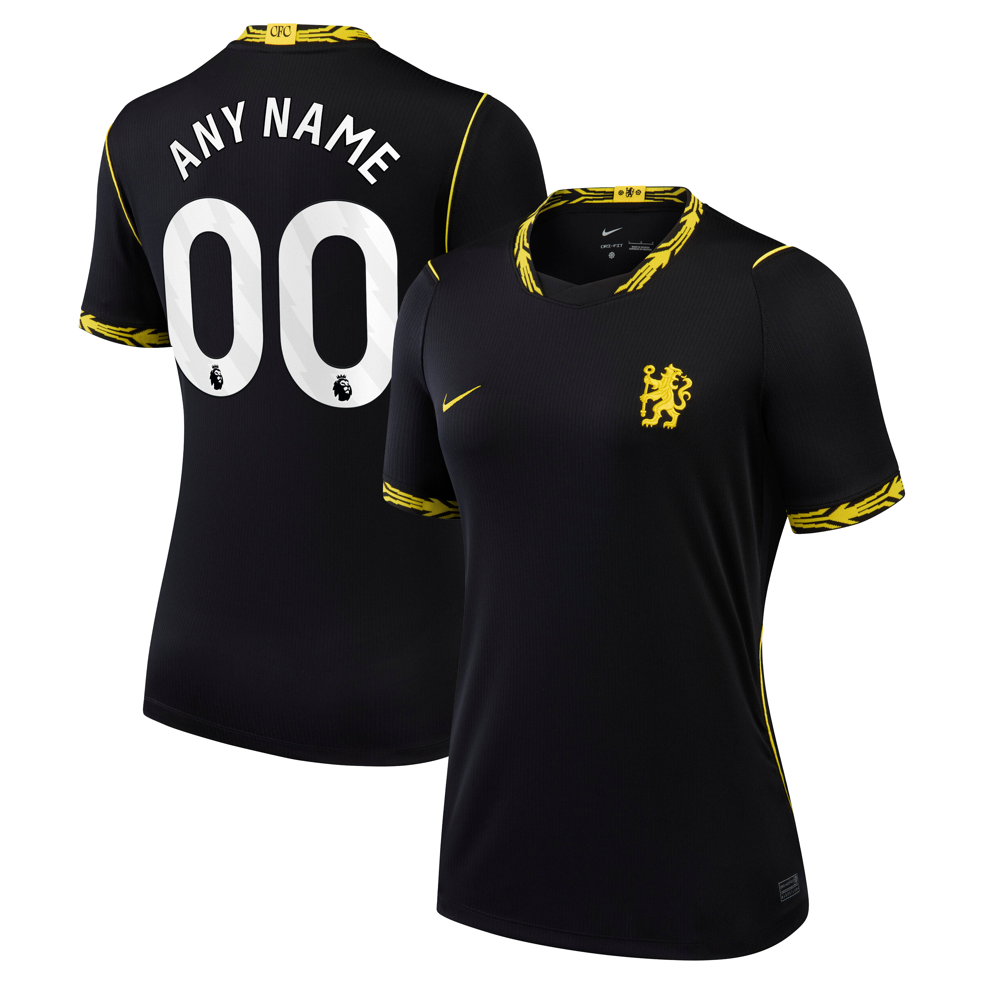 Women's Nike Black Chelsea 2026/27 Away Stadium Replica Custom Jersey