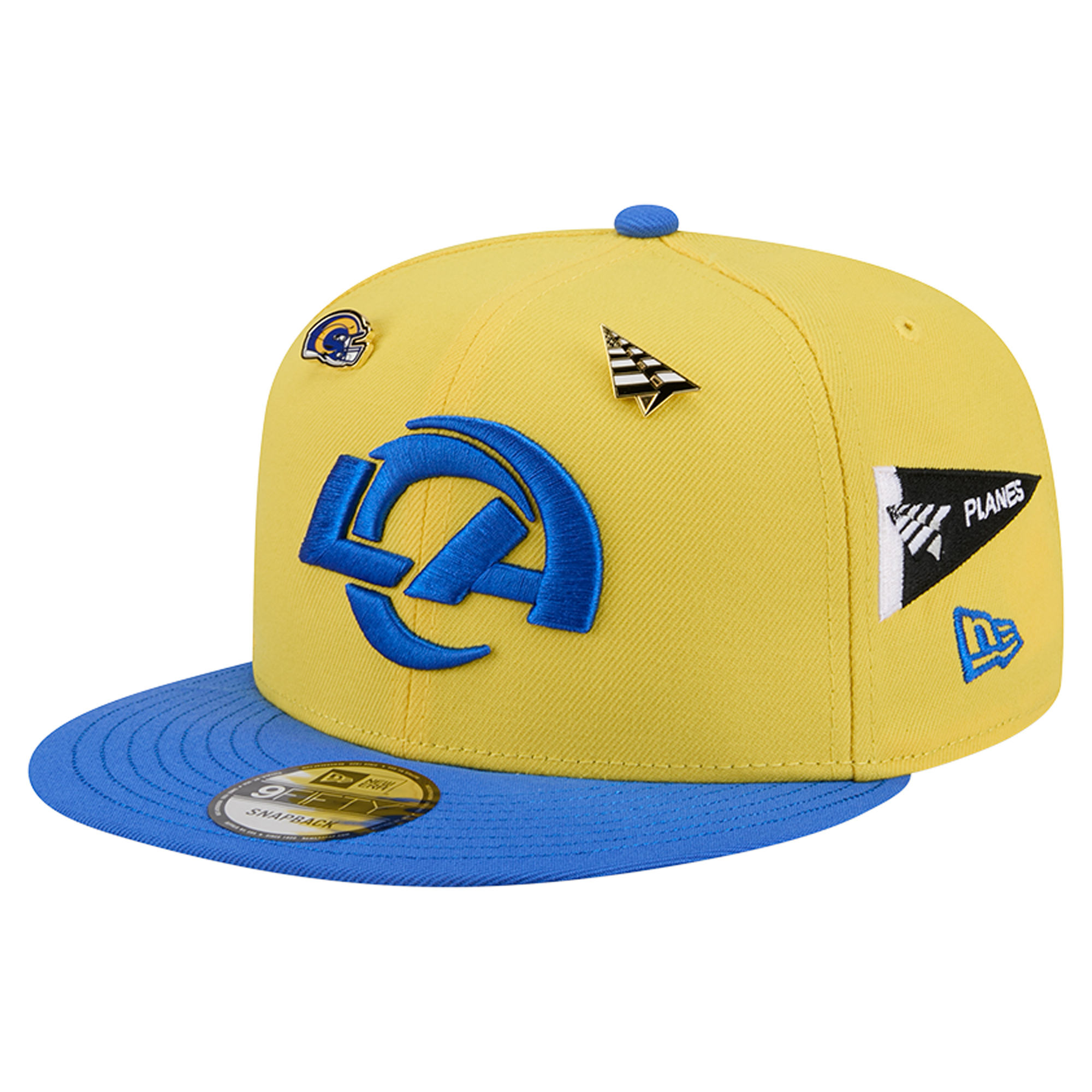 Men's New Era x Paper Planes Gold/Royal Los Angeles Rams 9FIFTY Snapback Hat