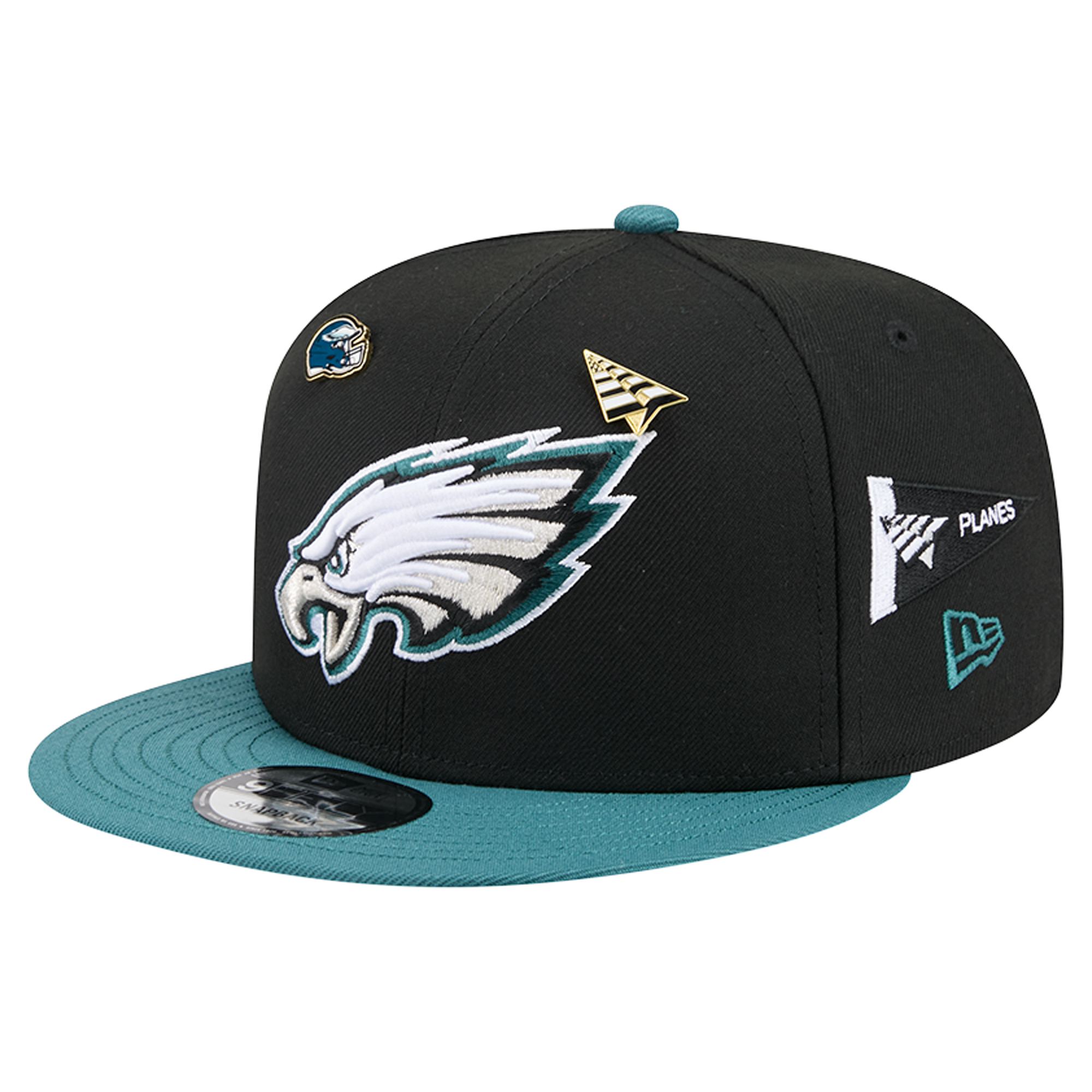 Men's New Era x Paper Planes Black/Midnight Green Philadelphia Eagles 9FIFTY Snapback Hat