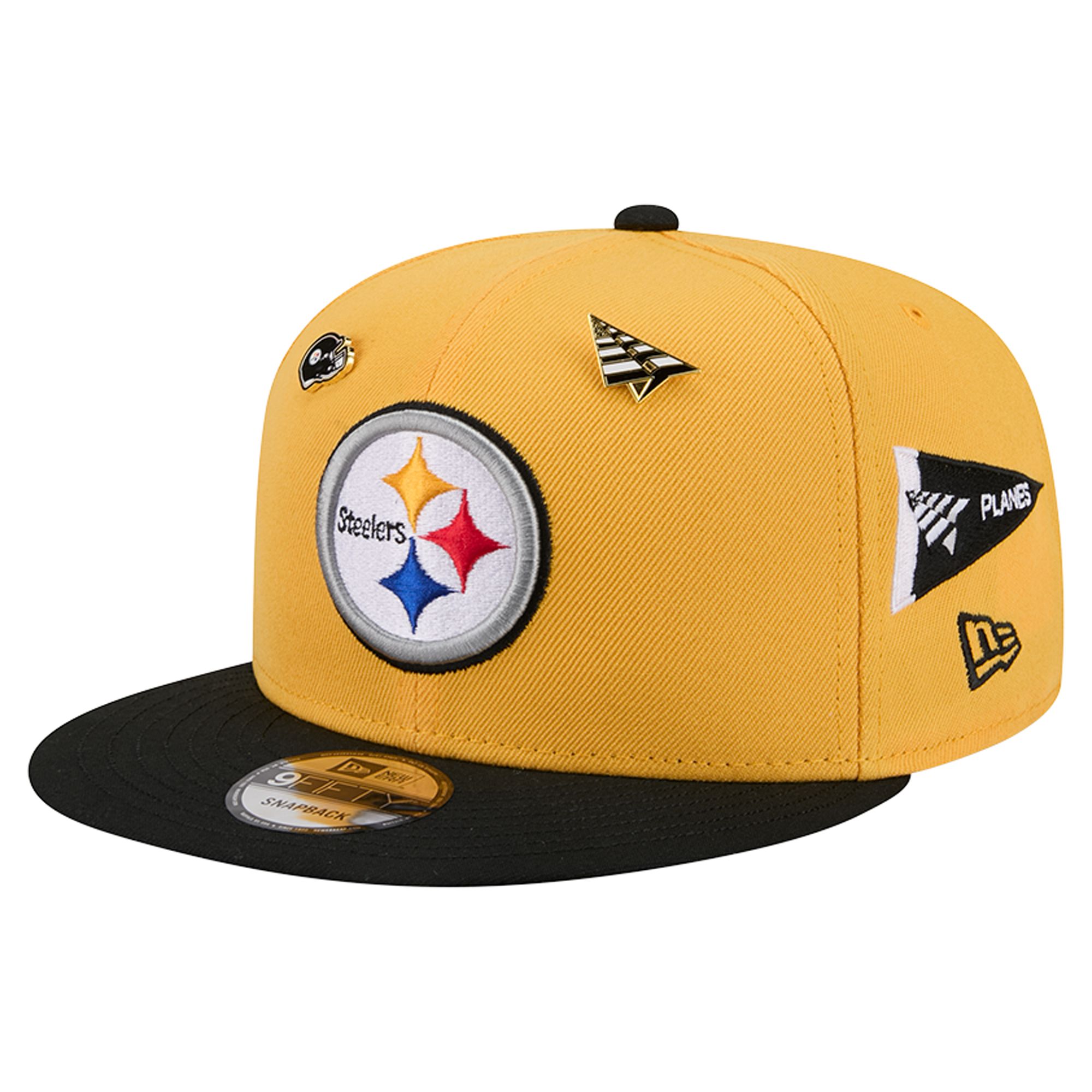 Men's New Era x Paper Planes Gold/Black Pittsburgh Steelers 9FIFTY Snapback Hat