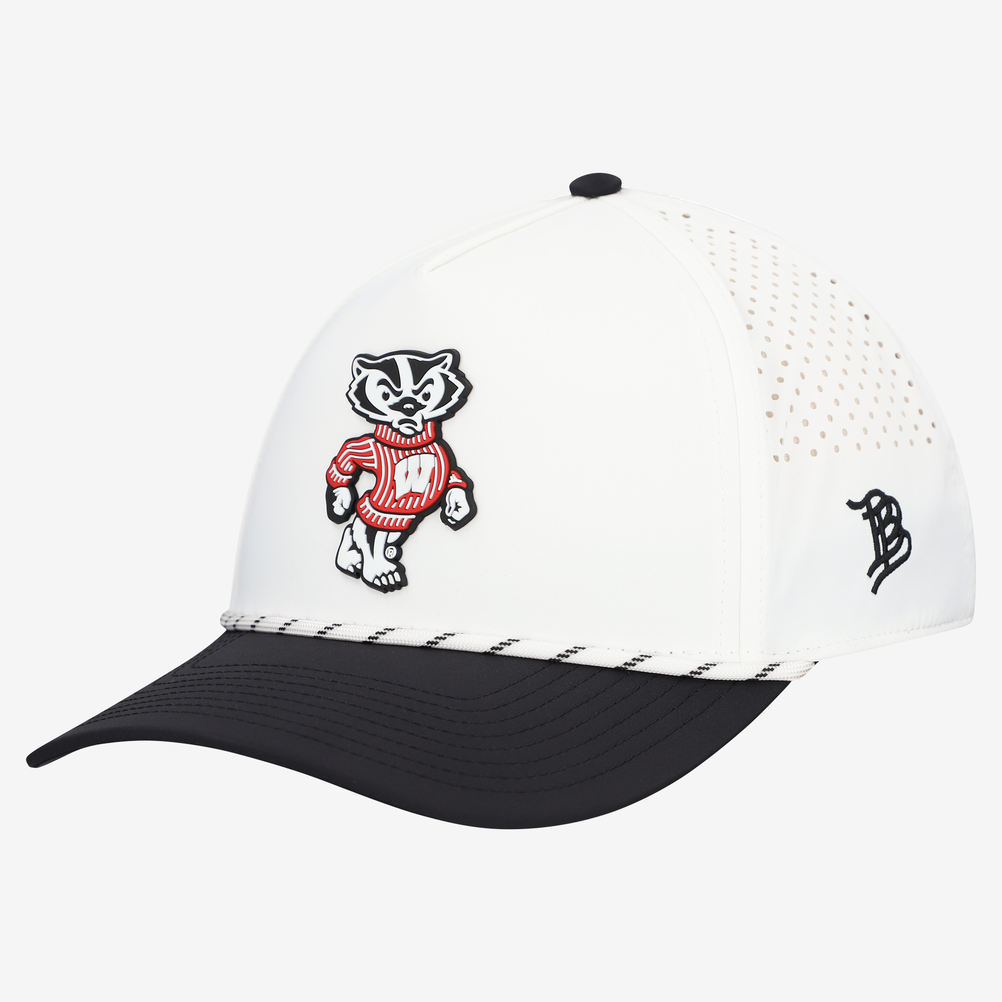 Men’s Branded Bills White/Black Wisconsin Badgers Classic Adjustable Rope Hat Men’s Branded Bills White/Black Wisconsin Badgers Classic Adjustable Rope Hat