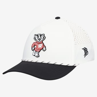 Men's Branded Bills  White/Black Wisconsin Badgers Classic Adjustable Rope Hat