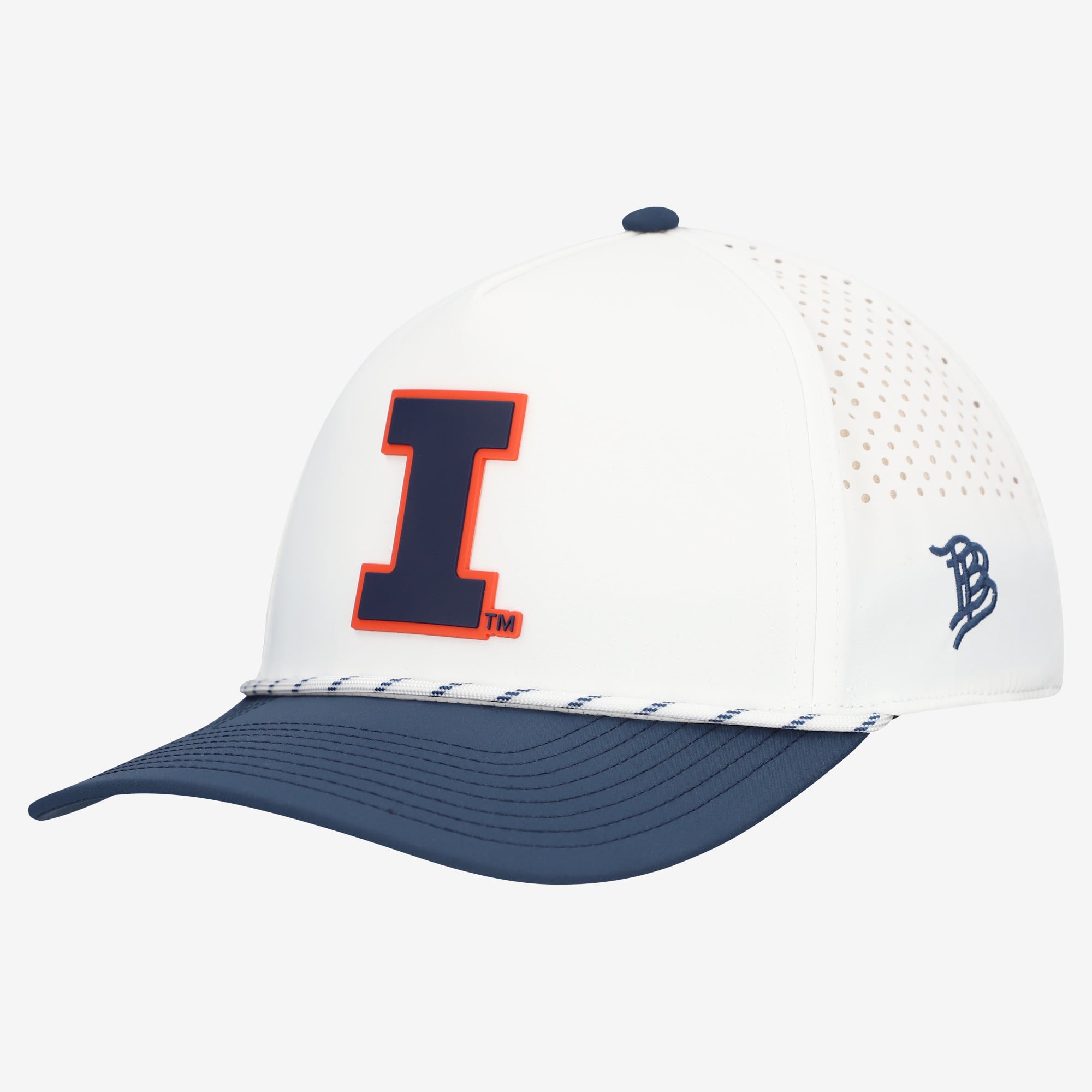 Men's Branded Bills  White/Navy Illinois Fighting Illini Classic Adjustable Rope Hat