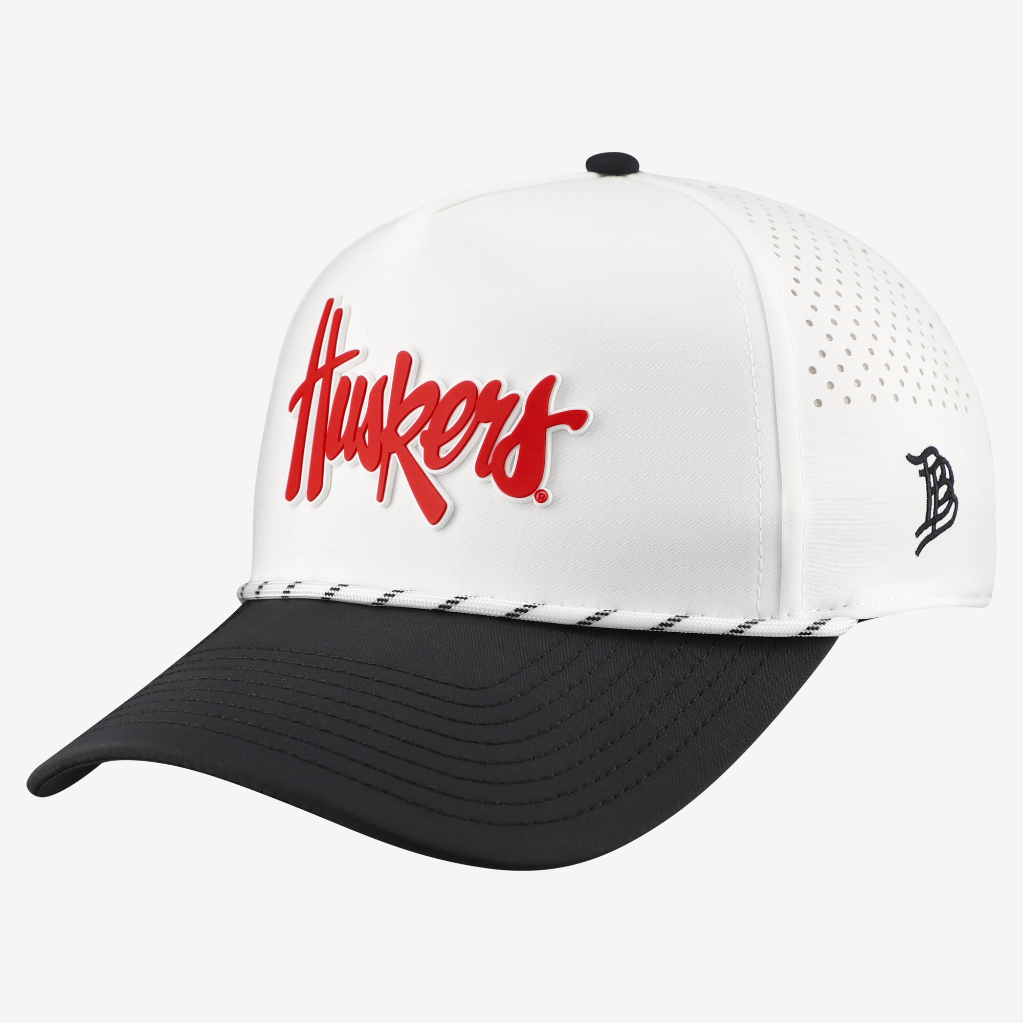 Men's Branded Bills  White/Black Nebraska Huskers Classic Adjustable Rope Hat