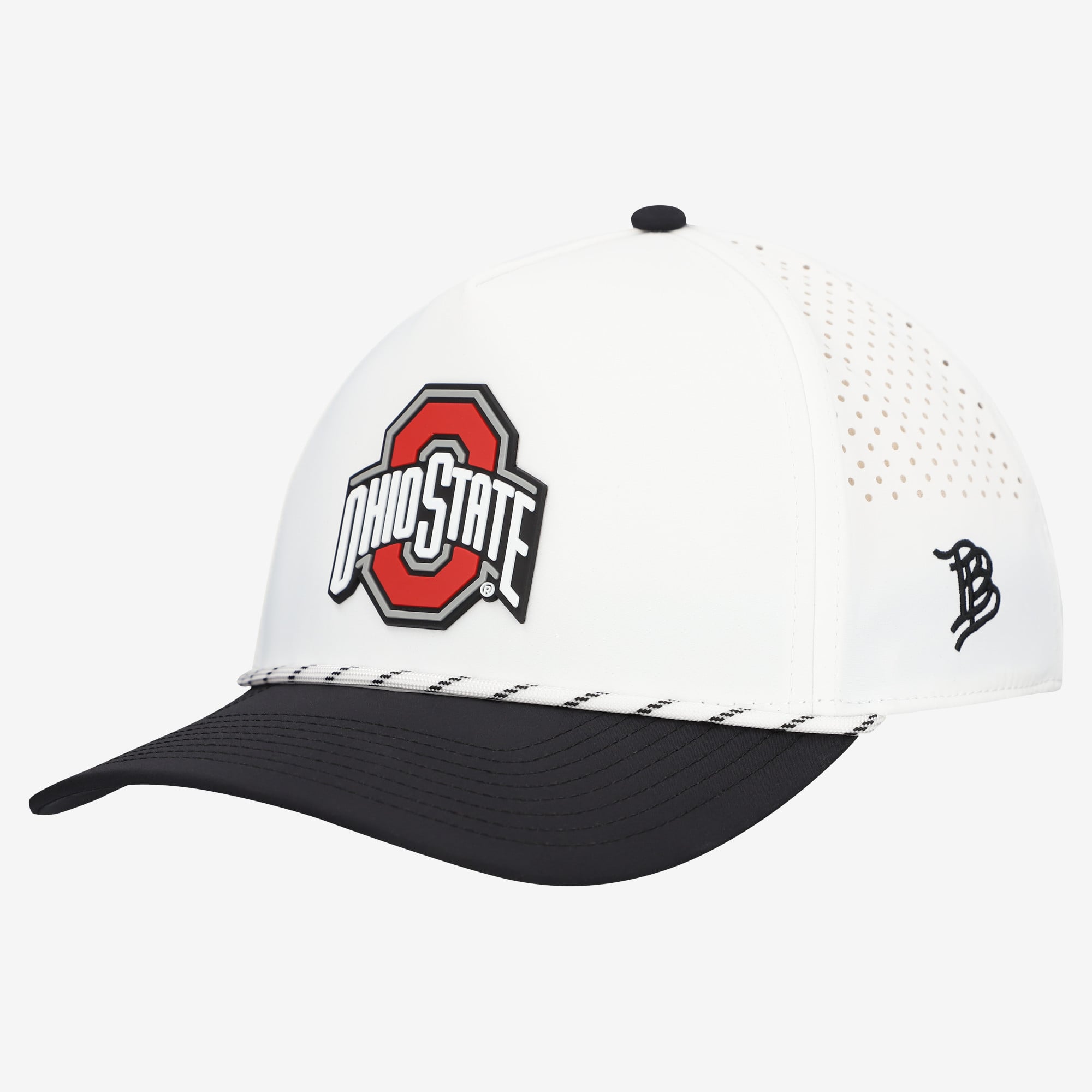 Men's Branded Bills  White/Black Ohio State Buckeyes Classic Adjustable Rope Hat