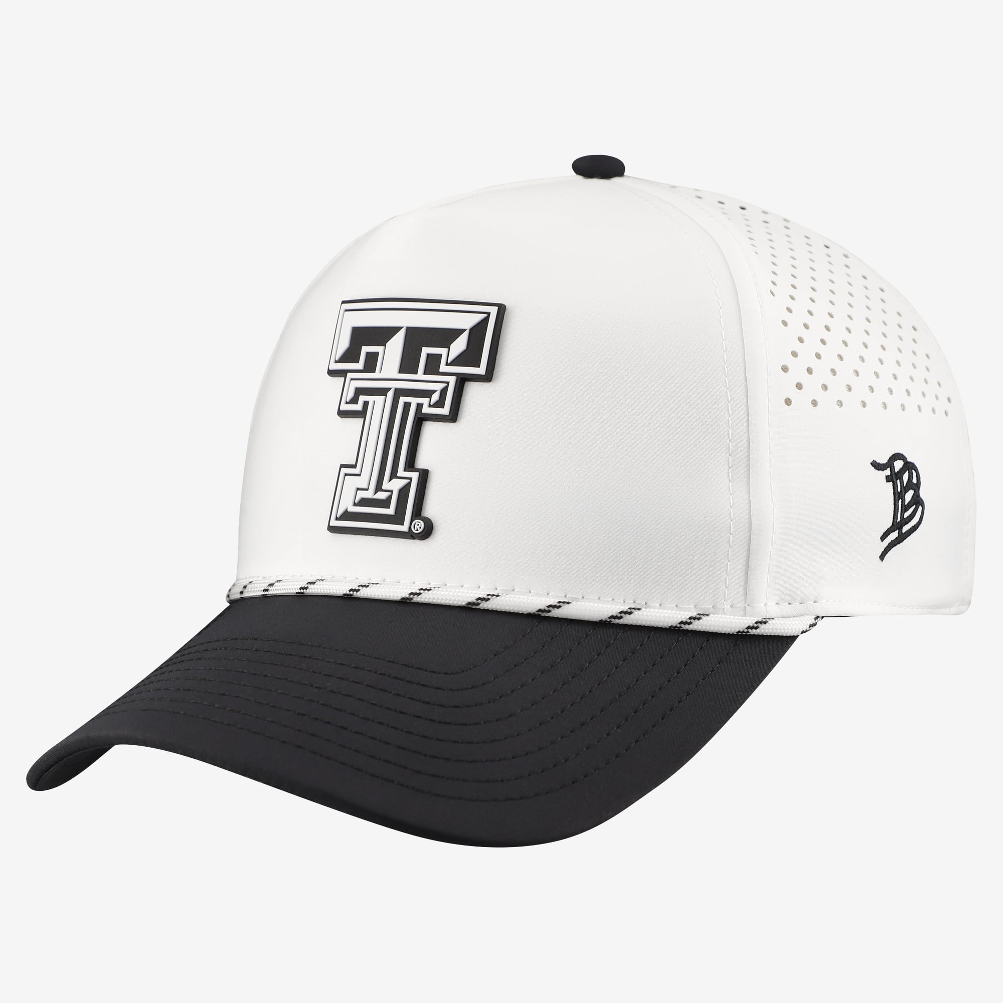 Men's Branded Bills White/Black Texas Tech Red Raiders Classic Adjustable Rope Hat