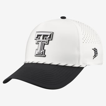 Men's Branded Bills  White/Black Texas Tech Red Raiders Classic Adjustable Rope Hat