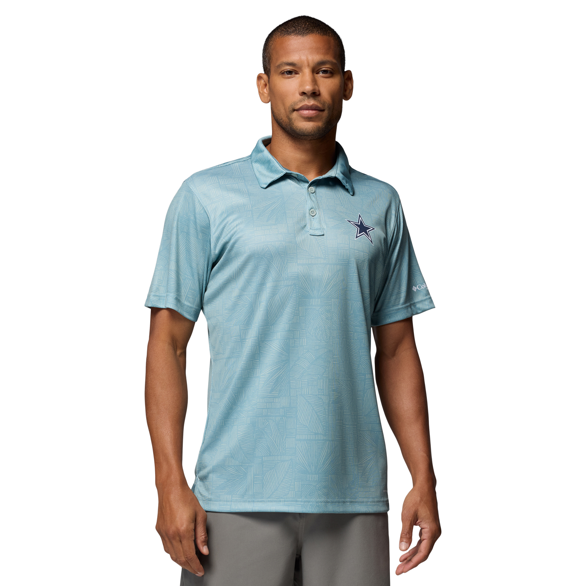 Columbia Pfg Men's Light Blue Dallas Cowboys Super Terminal Tackle Omni-Shade Polo Shirt - Light Blue