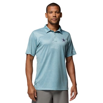 Men's Columbia PFG  Light Blue Dallas Cowboys Super Terminal Tackle Omni-Shade Polo