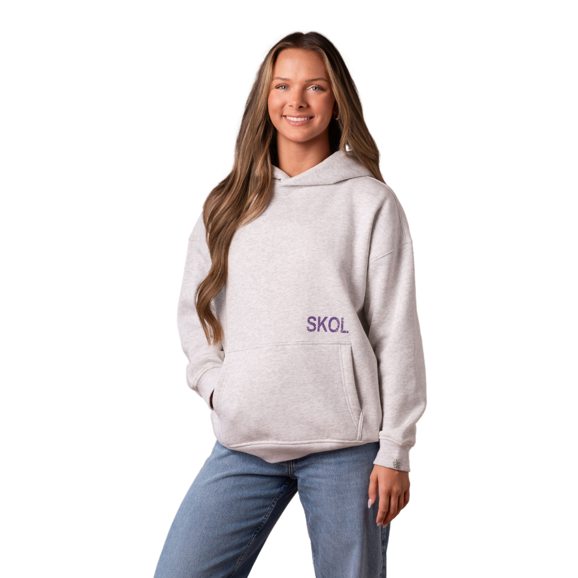 Women's Fan Girl Clothing Gray Minnesota Vikings Oversized Sideline Hoodie