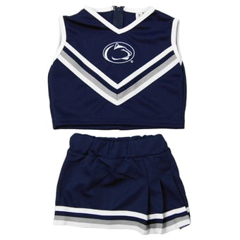 Girls Toddler Little King Navy Penn State Nittany Lions Two-Piece Cheer Top & Skirt Set