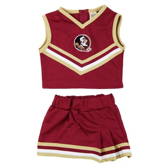Girls Toddler Little King Garnet Florida State Seminoles Two-Piece Cheer Top & Skirt Set